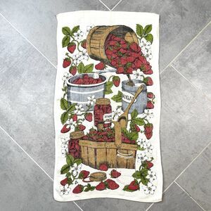 Vintage Strawberry Kitchen Towel Cottagecore Farmhouse Jam Berries Decor